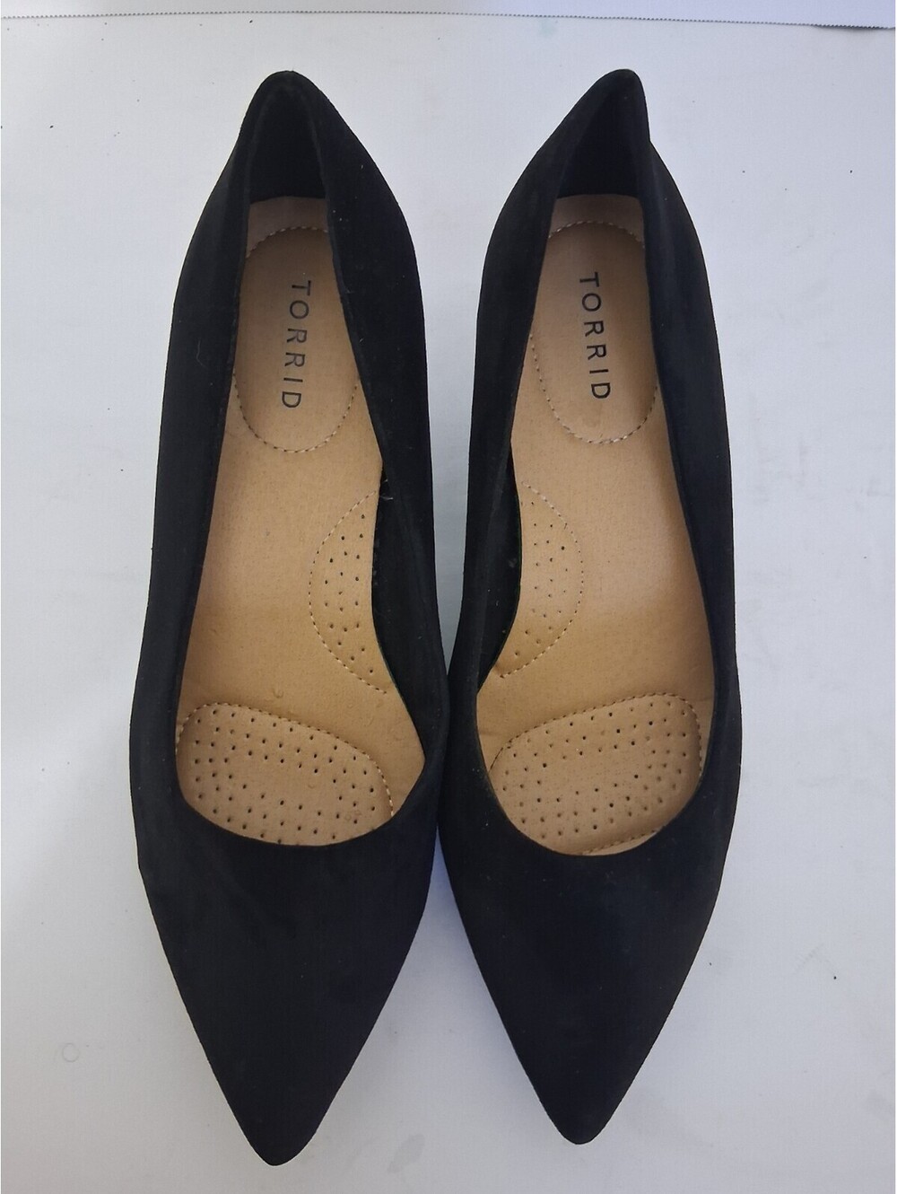 Torrid Women’s 11W Black Faux Suede Pointed Toe Kitten Heel Pumps